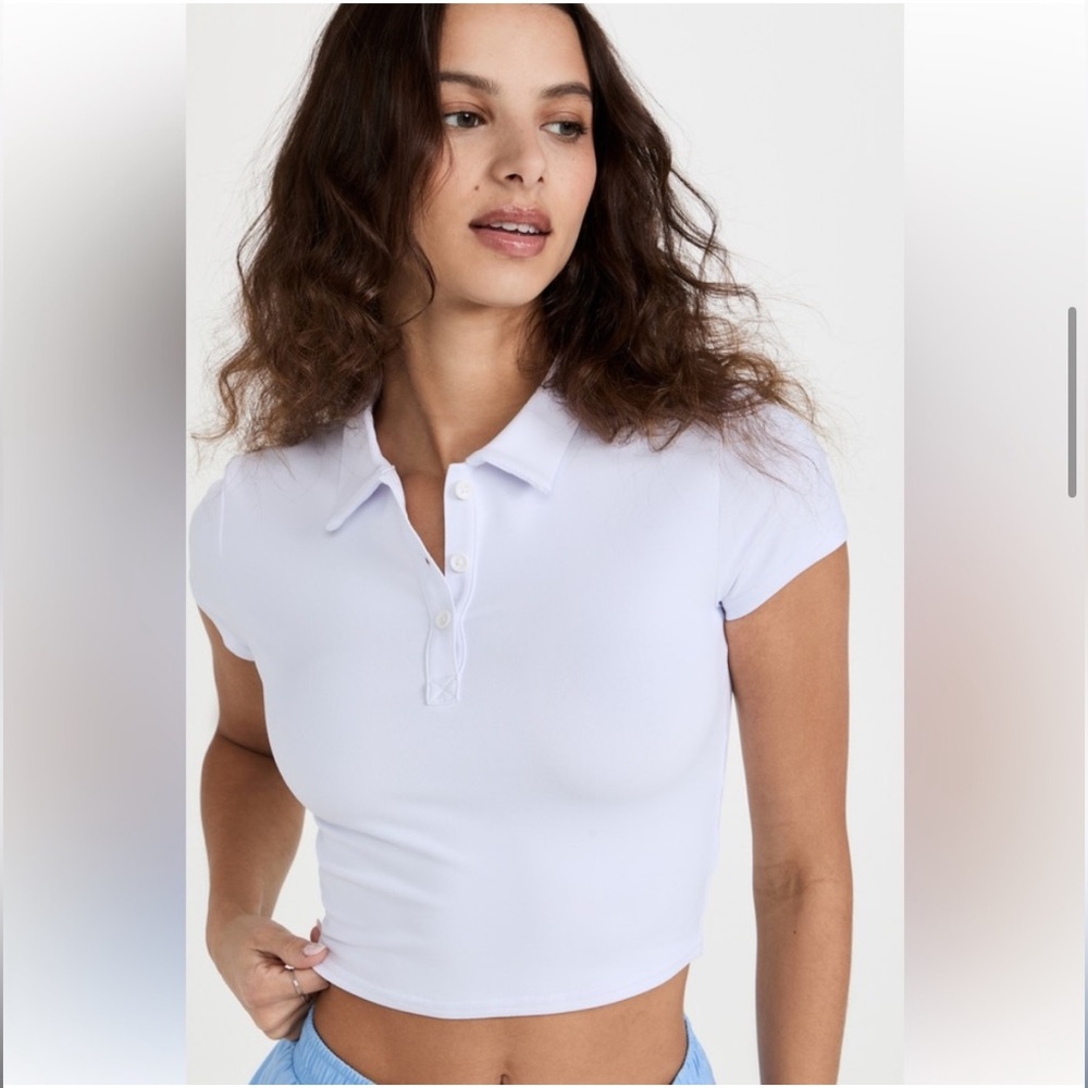 ALO Yoga White Crop Top—size small